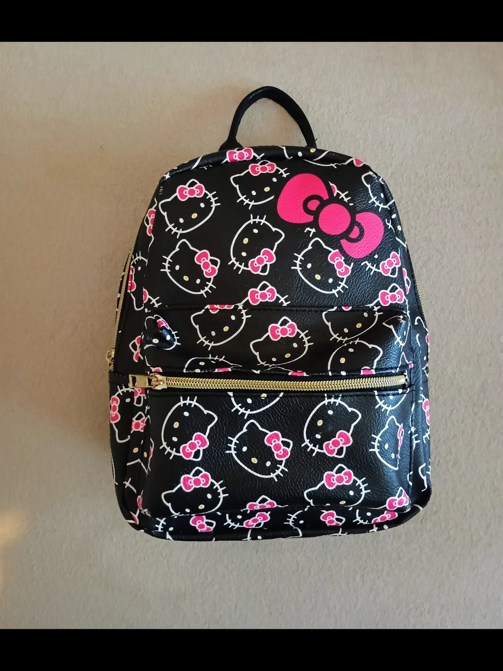 Hello Kitty Mini Backpack Faux Leather Zip Front Pocket 2023 AL049